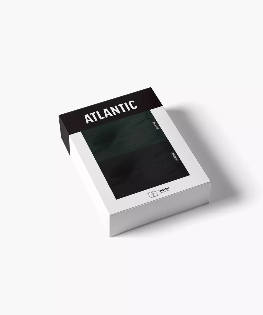 Czarne obcisłe bokserki męskie 2-pak bawełna Atlantic – komfort na co dzień