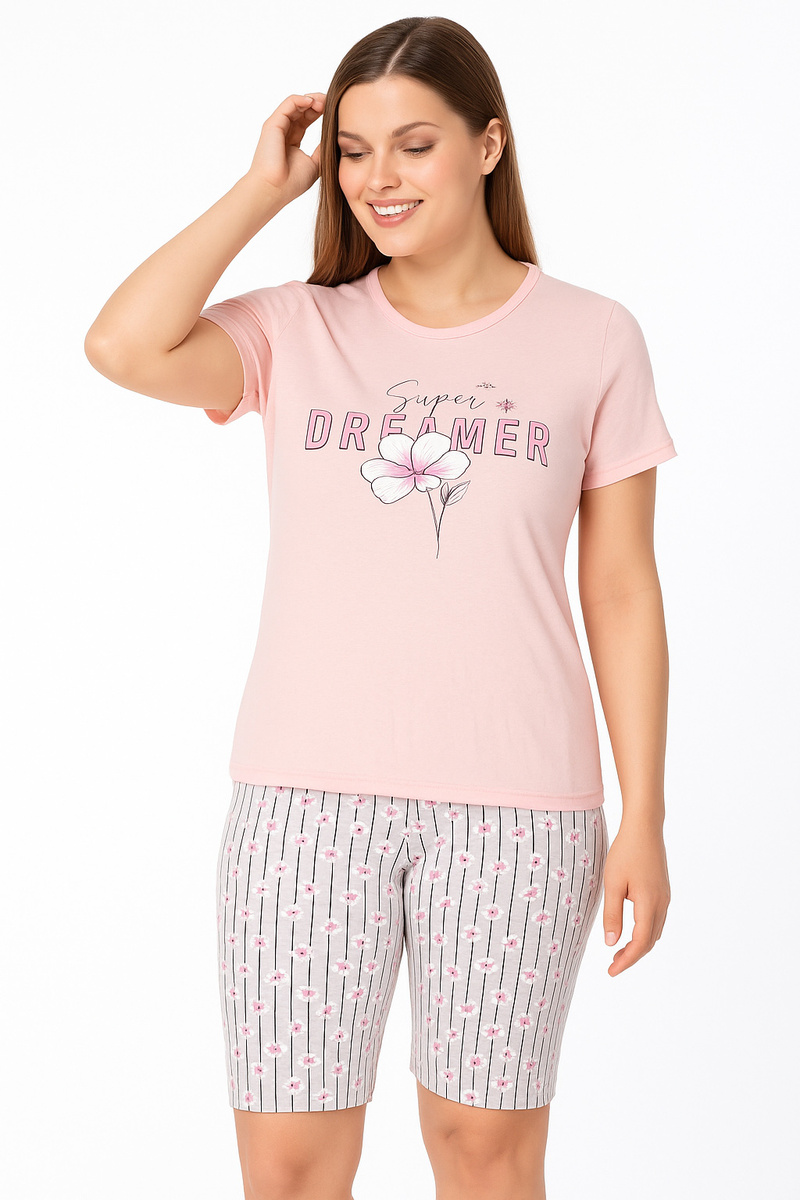 Piżama Damska "Super Dreamer" ze spodniami 3/4