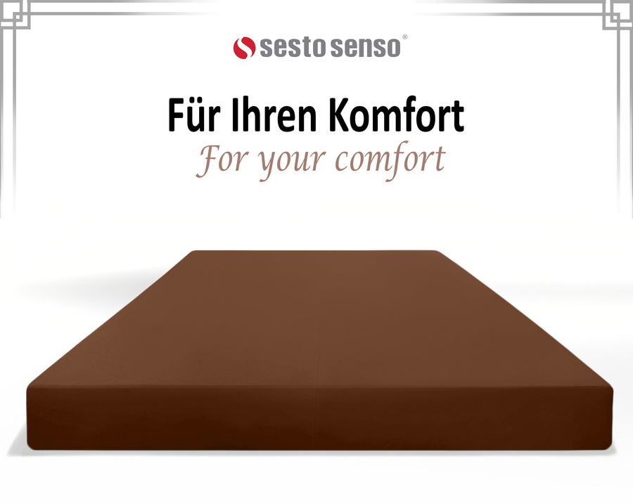 Brązowe elastyczne prześcieradło z gumką 80% bawełna Jersey Sesto Senso – komfort snu