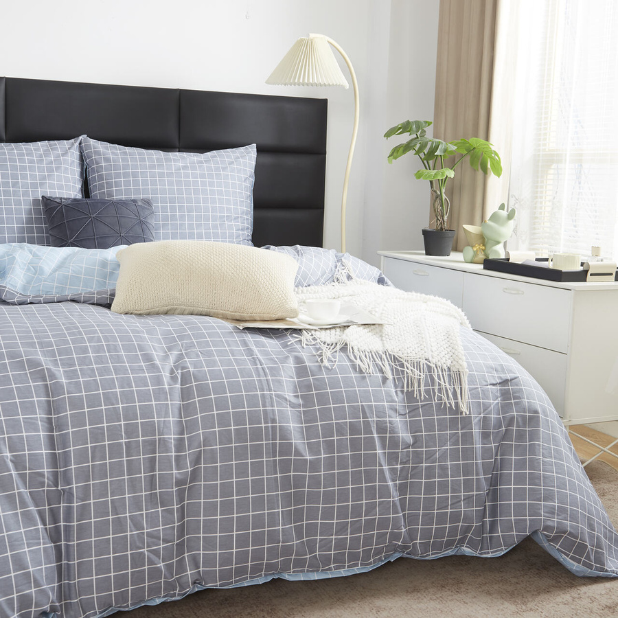 Szara dwustronna pościel Satynowa 100% bawełna Model S064 Spod Igły i Nitki – komfort snu