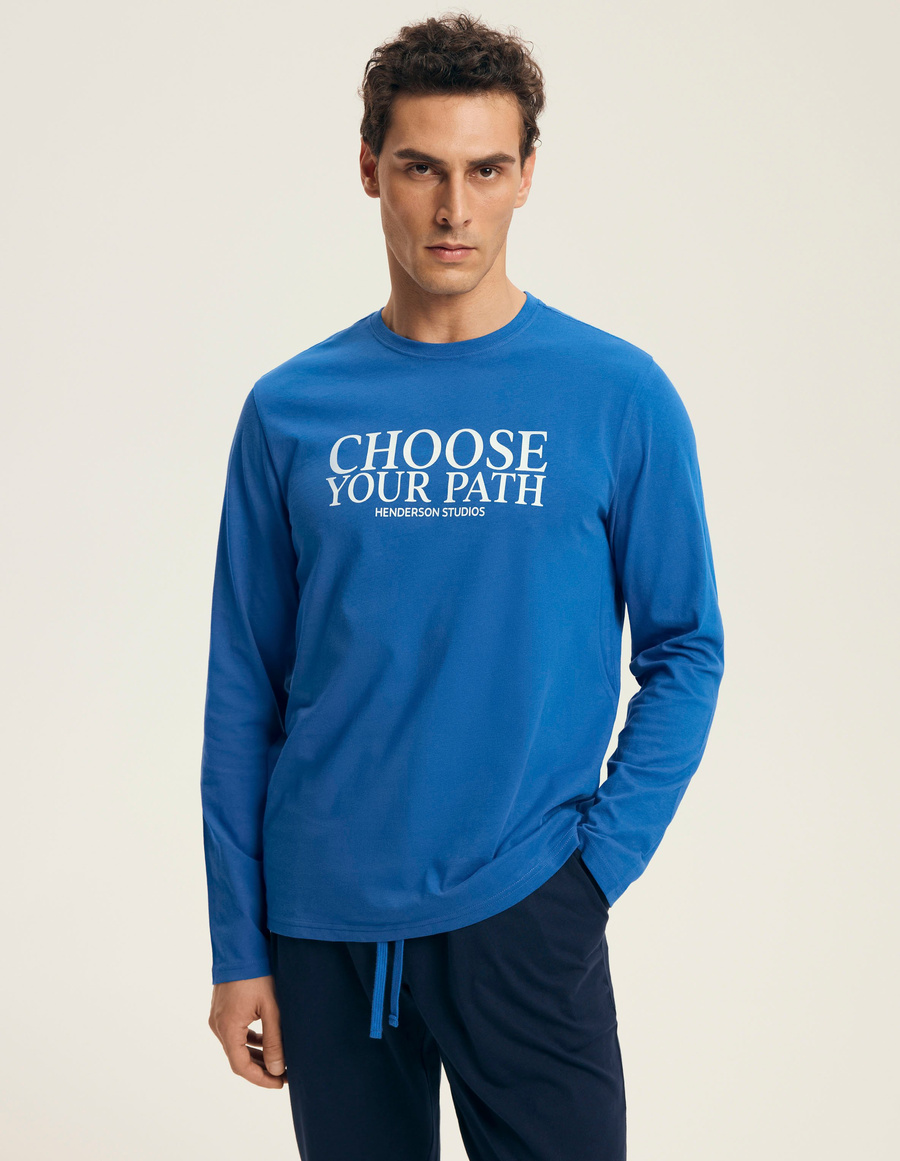 Piżama męska 43472 blue bawełna