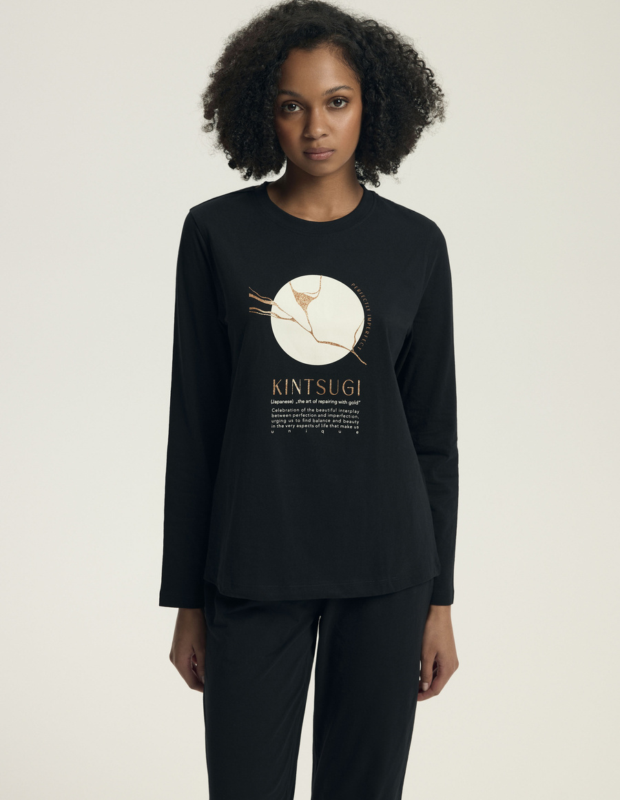 Damska piżama Dairoku 43727 czarna