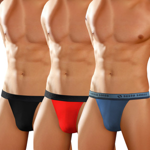 3x Stringi Męskie bawełniane z odkrytą gumą Tiger