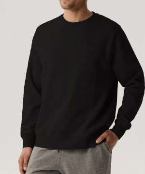 Czarna bawełniana bluza męska 100% model HMT-002 Atlantic – komfort i styl.