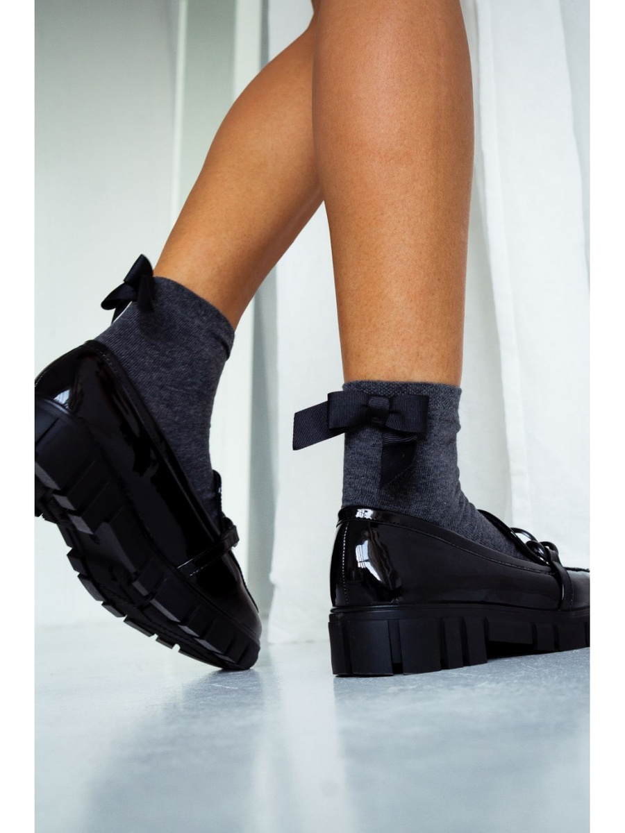 Skarpetki damskie z kokardą rypsową