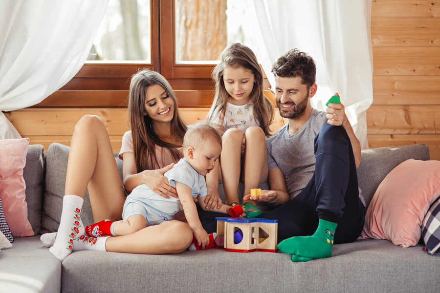 Skarpetki świąteczne z misiem art. 138 KN127 melanż jeans