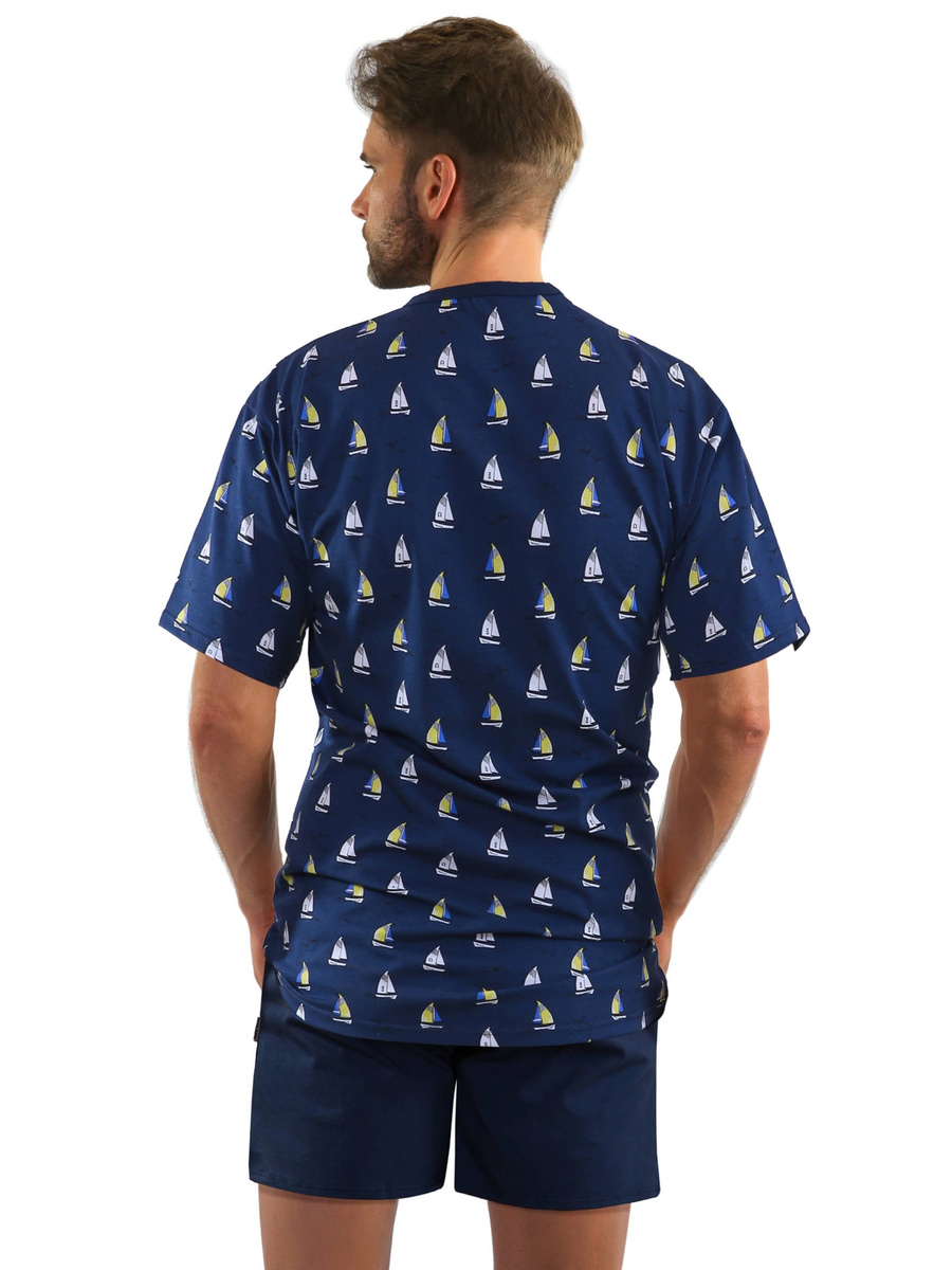 Piżama Męska Krótki Rękaw Krótkie Spodenki