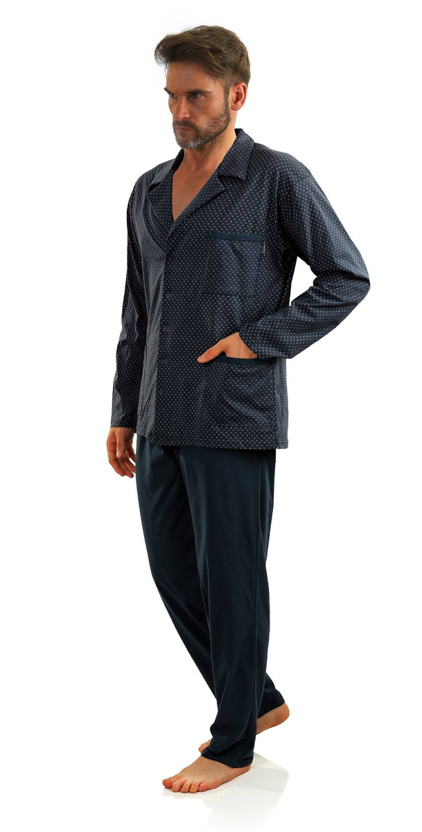 Piżama Męska Rozpinana Długi Rękaw