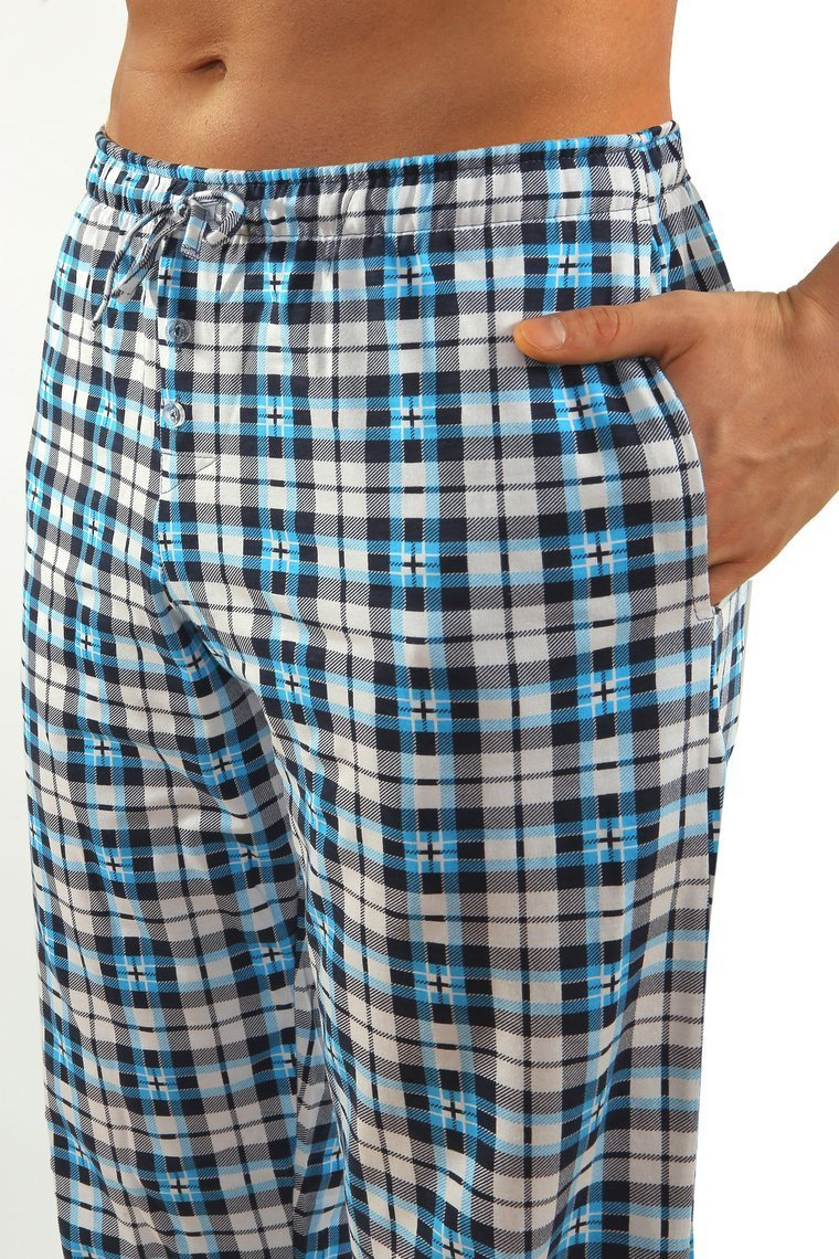 Jeans klasyczna piżama męska długa 100% bawełna Jasiek Sesto Senso – całoroczny komfort