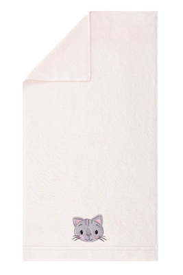 Różowy gruby ręcznik dziecięcy model kotek Spod Igły i Nitki – doskonała chłonność