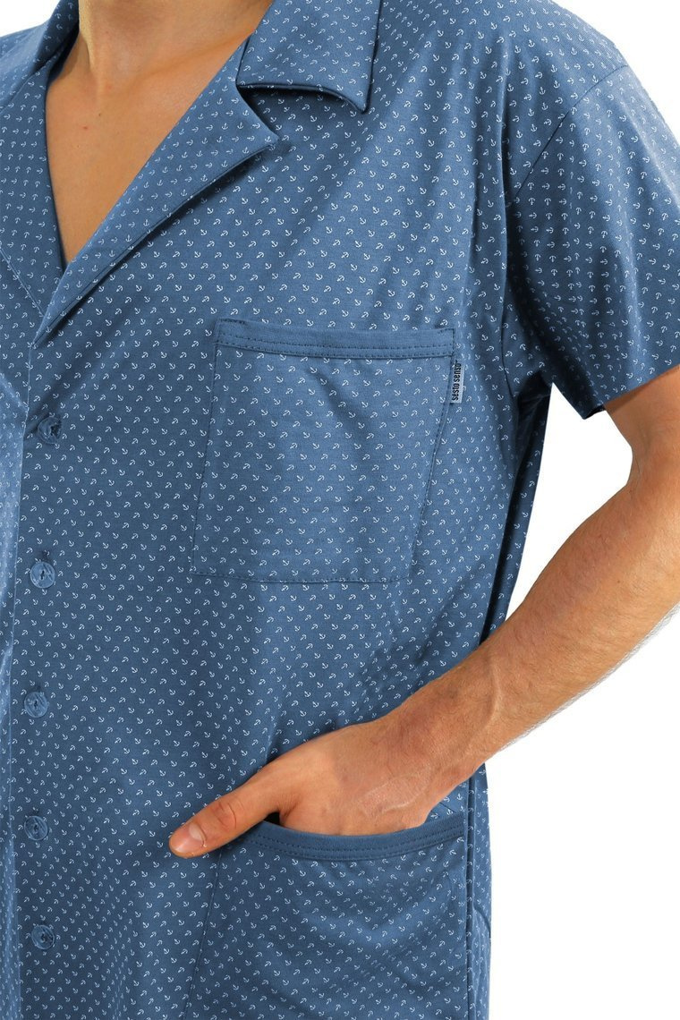 Piżama męska rozpinana z krótkim rękawem