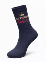 Skarpetki damskie babcia granatowe