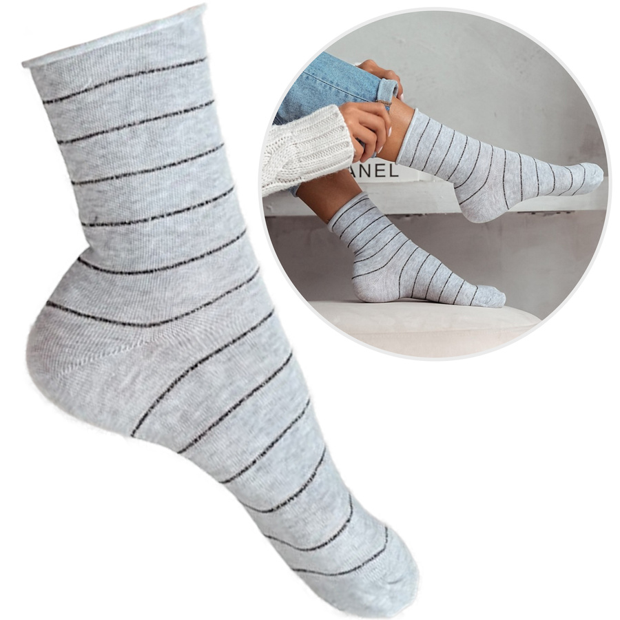 Skarpetki Bezuciskowe w Cienki Paski