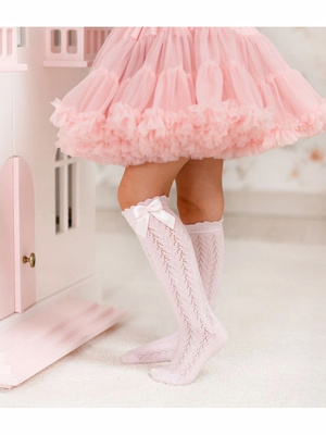 Podkolanówki Dziecięce Ażurowe z Kokardką 1382