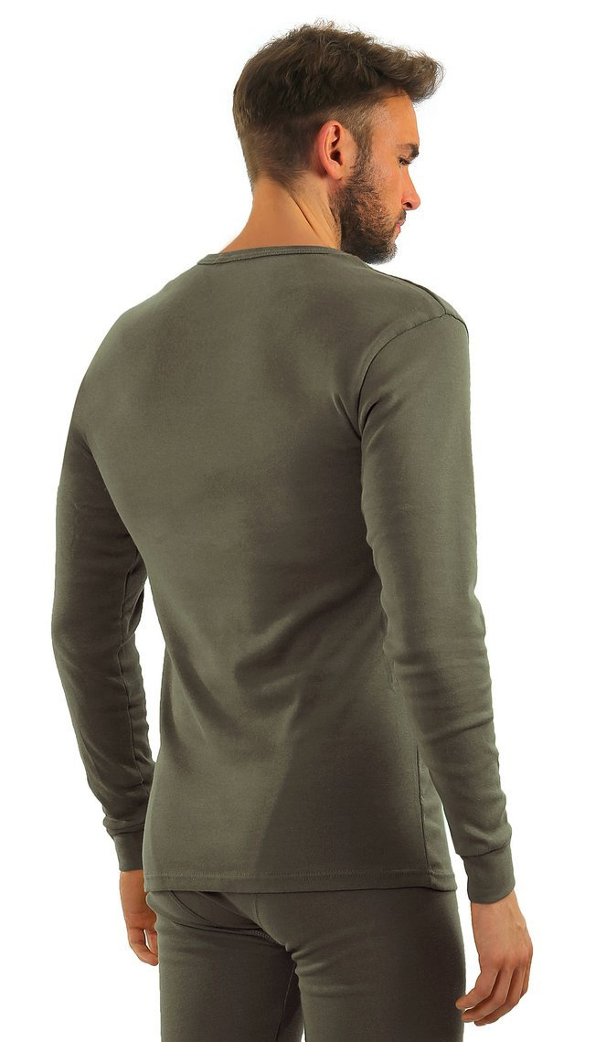 Zielony elastyczny podkoszulek męski z bawełny 123 Sesto Senso – komfort na chłodne dni