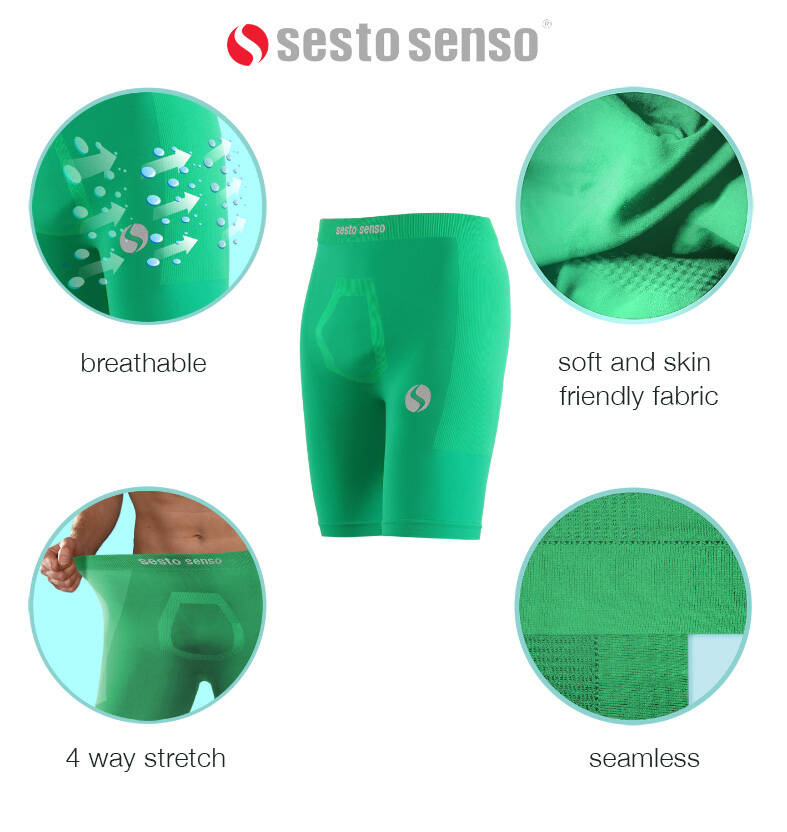 Zielone bezszwowe spodenki męskie Thermo Active CL41 Sesto Senso – komfort i ochrona