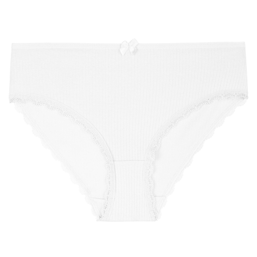 Bawełnianie figi damskie z koronką