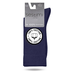 Skarpety Męskie Garniturowe 100% Bawełna Art. 004 granatowe