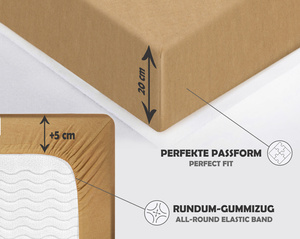 Beżowe elastyczne prześcieradło z gumką 80% bawełna Jersey Sesto Senso – komfort snu