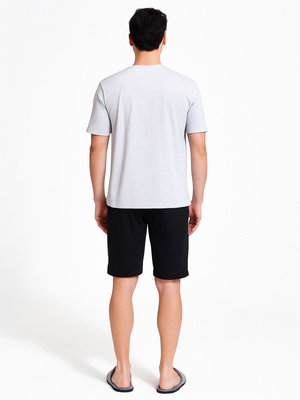 GIANNY Krótka Piżama Męska z Nadrukiem, szara