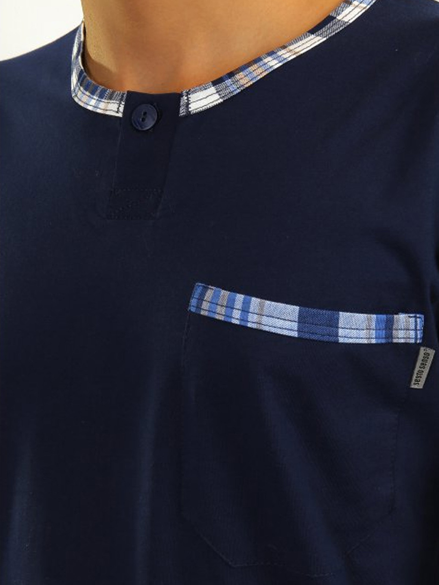 Piżama Męska Długi Rękaw 100% Bawełna