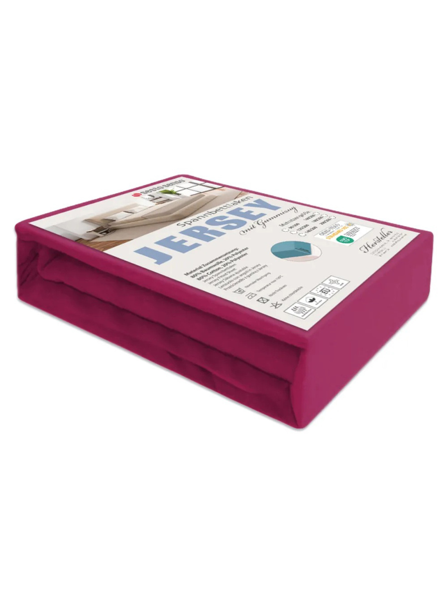 Bordowe elastyczne prześcieradło z gumką 80% bawełna Jersey Sesto Senso – komfort snu