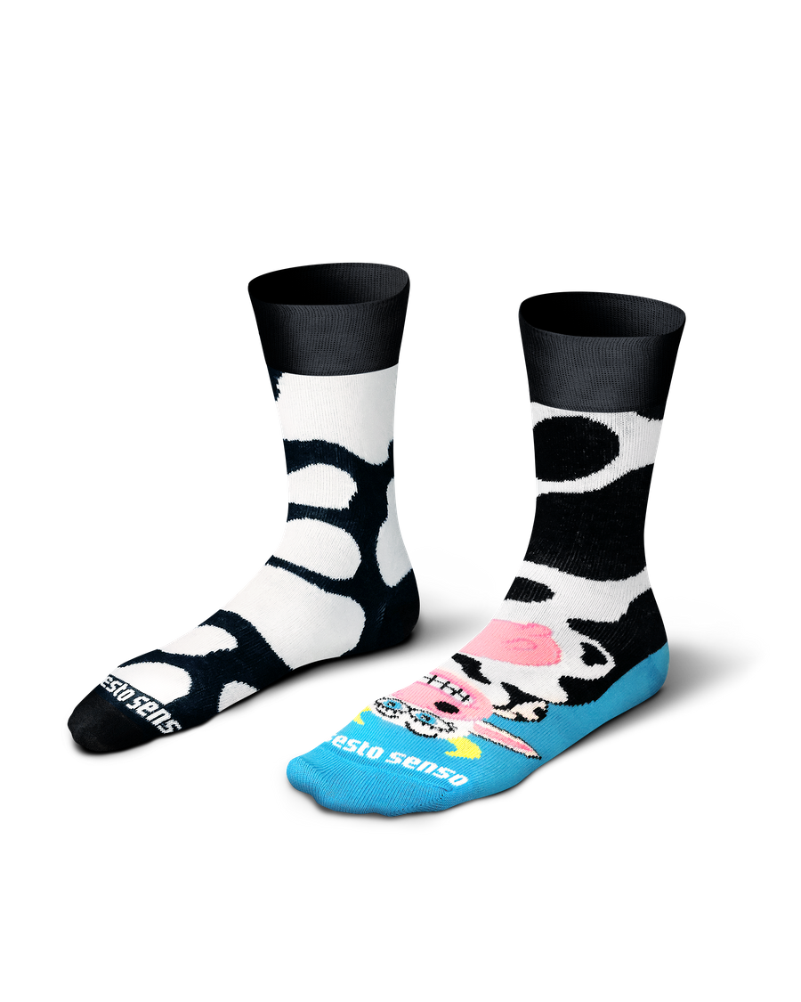 Długie Skarpetki Kolorowe Bawełniane Unisex 90% Bawełna z Zabawnym Wzorem Sesto Senso