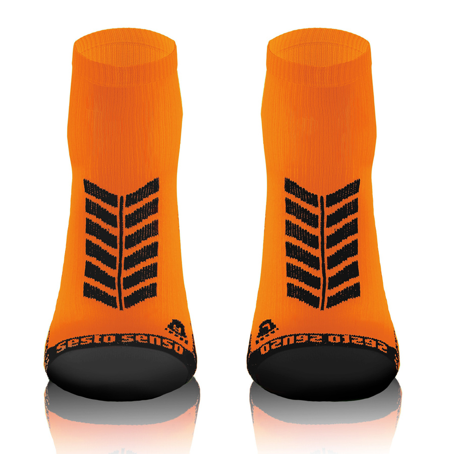 Pomarańczowe oddychające kompresyjne skarpety sportowe unisex Sesto Senso – idealne dla aktywnych