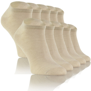 Beżowe skarpetki stopki damskie męskie 10-pak 76% bambus Sesto Senso – komfort i świeżość