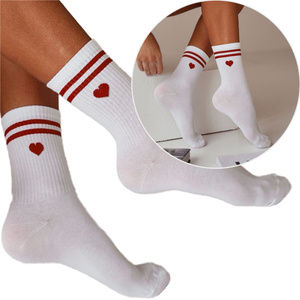 Skarpetki damskie serce z paskami