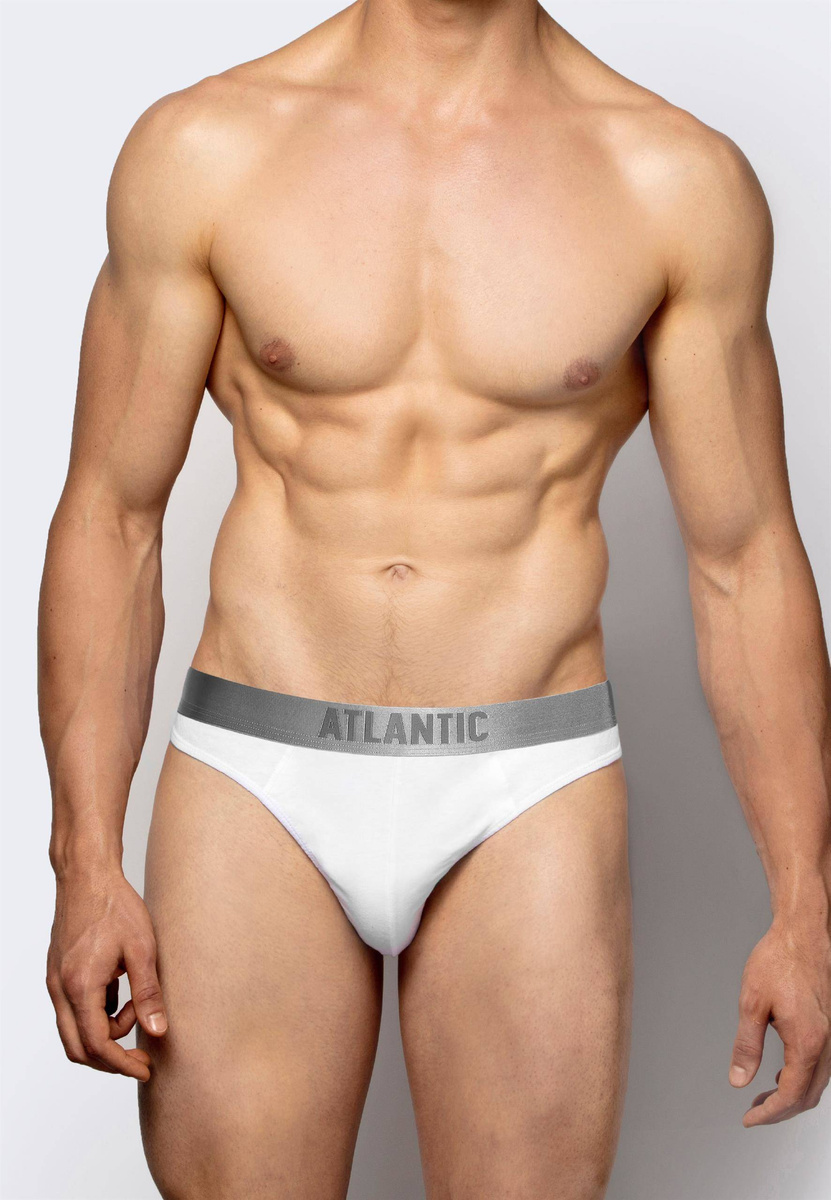 Białe komfortowe slipy męskie Atlantic – wygoda i naturalność materiału.
