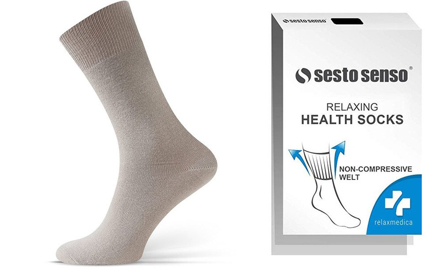 Czarne bezuciskowe skarpety męskie 90% bawełna RelaxMedica Sesto Senso – komfort na co dzień