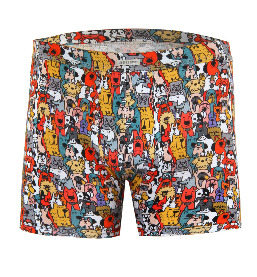 Kolorowe zabawne bokserki męskie 95% bawełna Funny 09 Sesto Senso – wyraź swój styl