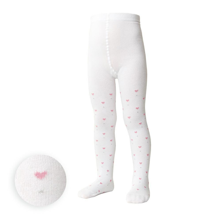 Rajstopki dla dziewczynki w serduszka art. 071 FN354 biały