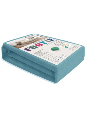 Niebieskie elastyczne prześcieradło z gumką frotte 100% bawełna Sesto Senso – komfortowy sen