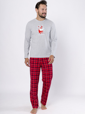 Czerwona świąteczna piżama męska 100% bawełna Sestimi – komfort na zimowe wieczory