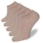 Beżowe bawełniane stopki męskie 5 par Milena – komfort i świeżość na co dzień