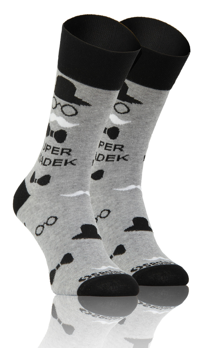 Skarpetki męskie Super dziadek szare