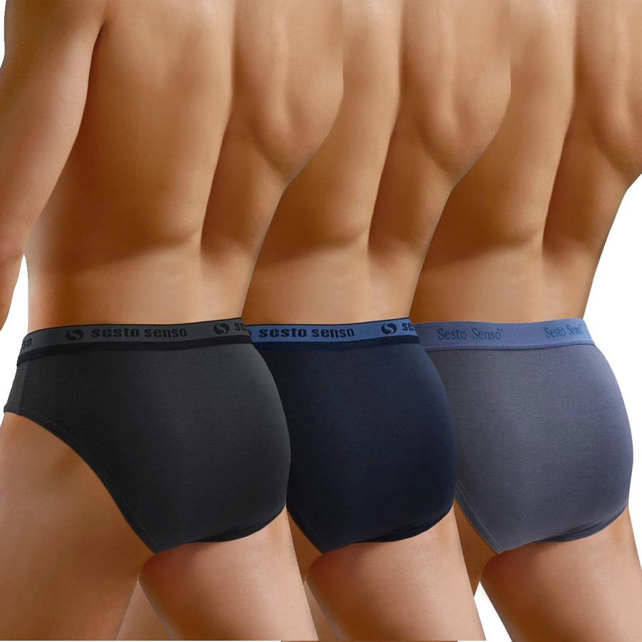 3x Slipy męskie z ozdobna gumą WILD CAT