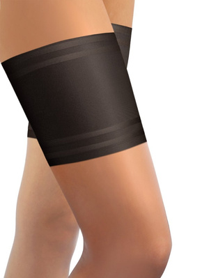 Czarne samonośne opaski na uda damskie gładkie 2-pak Sesto Senso – zapobieganie otarciom