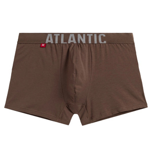 Brązowe obcisłe bokserki męskie 47% modal, 46% bawełna pima Atlantic – komfort i trwałość.