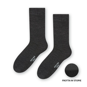 Skarpety półfrotte z wełny merino art. 130 BW001 melanż grafit