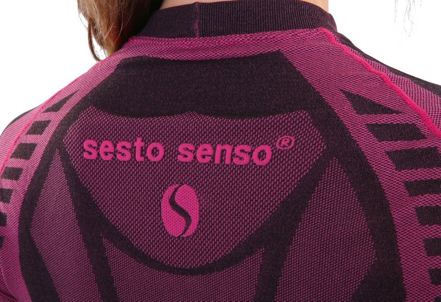 Różowa koszulka termiczna damska z poliamidu Sesto Senso – idealna na zimowe sporty