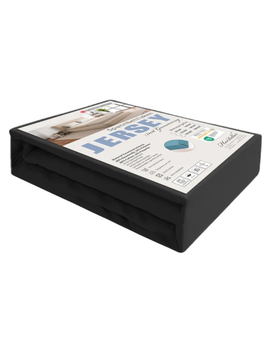 Grafitowe elastyczne prześcieradło z gumką 80% bawełna Jersey Sesto Senso – komfort snu