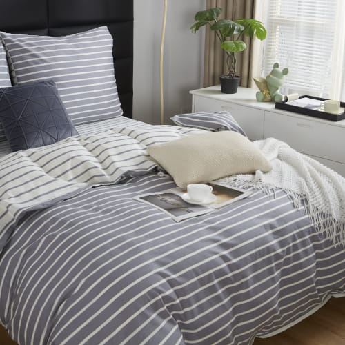 Szara dwustronna pościel Satynowa Model S055 Spod Igły i Nitki – komfortowy sen