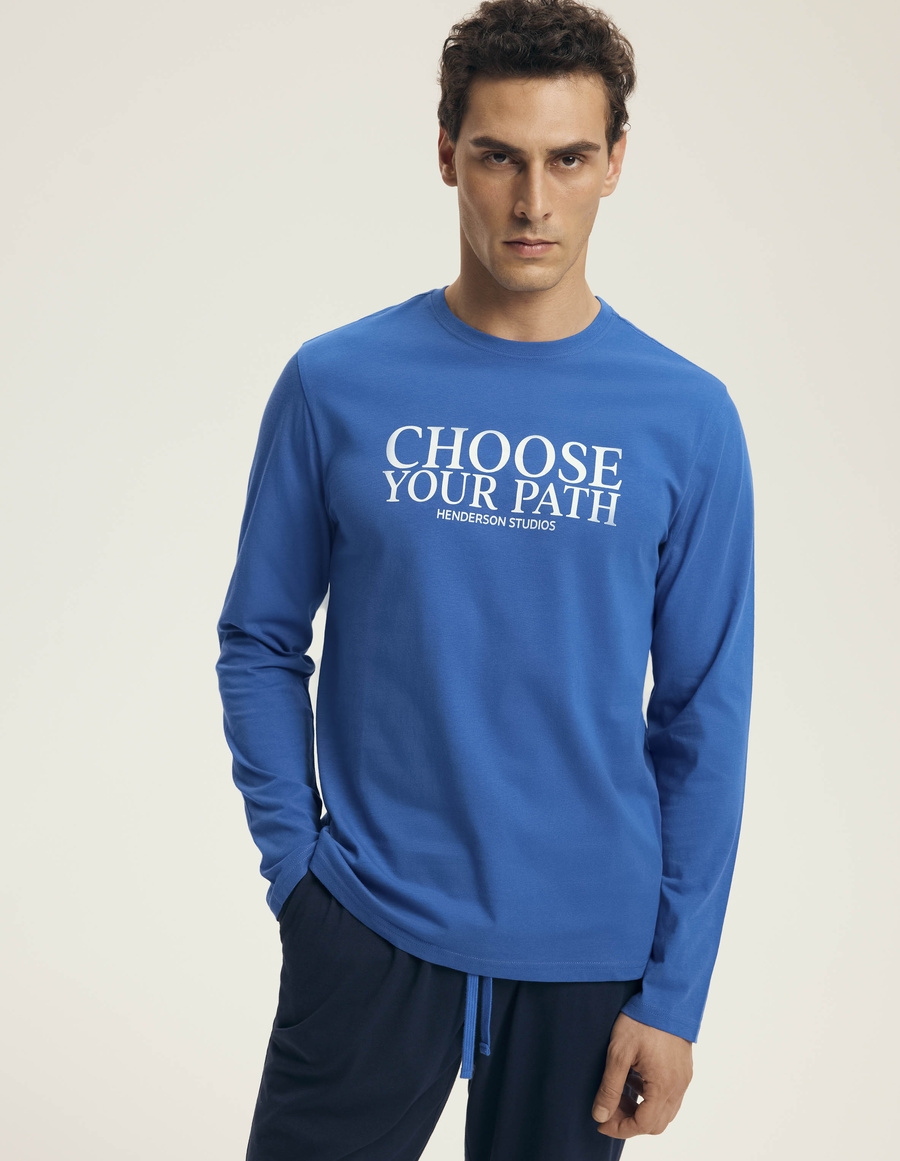 Piżama męska 43472 blue bawełna