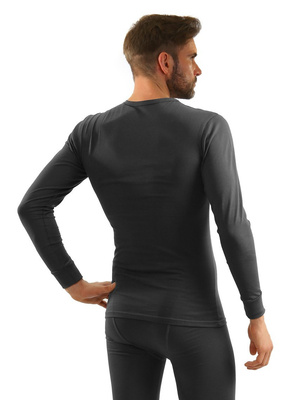 Grafitowy elastyczny podkoszulek męski z bawełny 123 Sesto Senso – komfort na chłodne dni