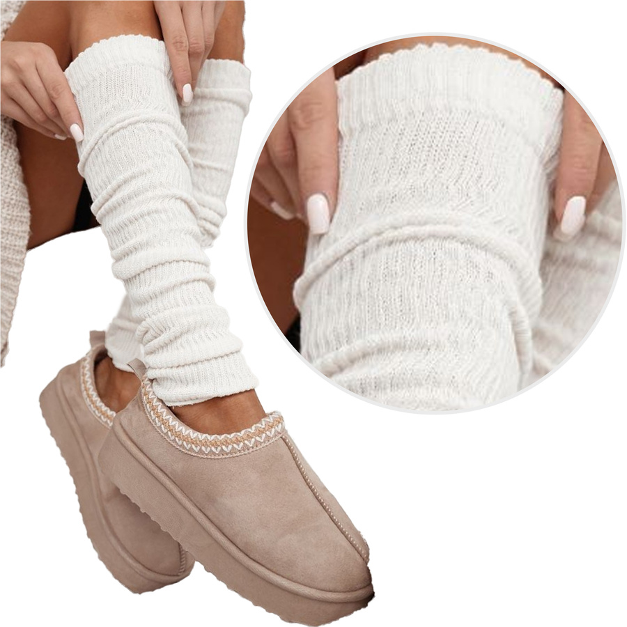 Getry ocieplacze damskie w prążek 1528