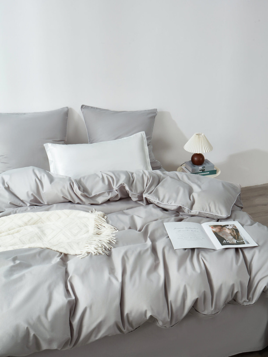 POŚCIEL SATYNA QUEEN PREMIUM SZARA