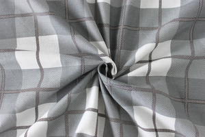 POŚCIEL BAWEŁNA KRATA SZARA